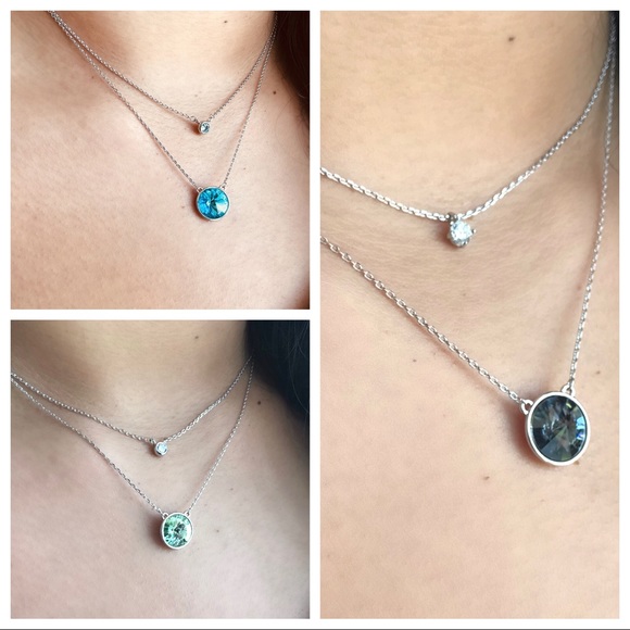 Swarovski Crystals Double Layer Delicate Necklace - Picture 4 of 4